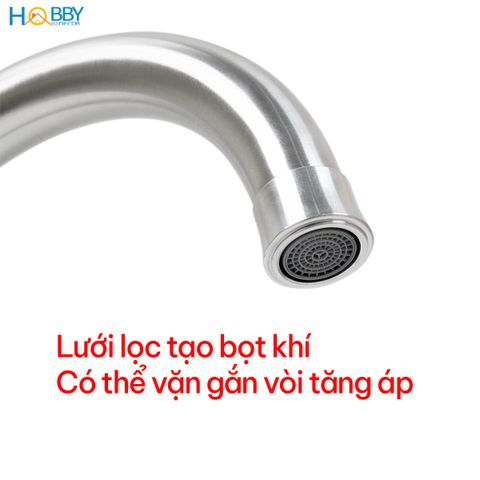 Vòi rửa chén nóng lạnh Inox 304 xoay tròn Hobby home decor CRC5 có dây