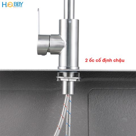 Vòi nước rửa chén bát nóng lạnh inox 304 Hobby Home Decor CRC2