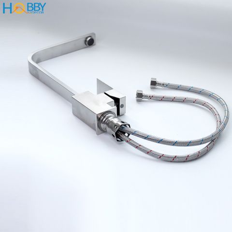 Vòi nước rửa chén nóng lạnh Inox 304 thân đế vuông Hobby Home Decor RCD2