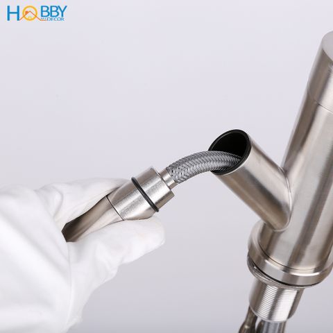 Vòi rửa chén nóng lạnh đa năng có vòi xịt rửa chậu Hobby Home Decor RCG inox 304