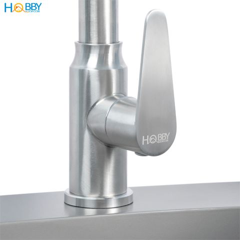 Vòi chậu rửa chén thân lạnh inox 304 kèm dây cấp Hobby home decor RL3