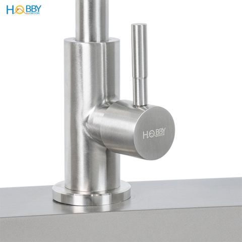 Vòi rửa chén đầu tăng áp thân uốn cong inox 304 Hobby Home Decor LXL