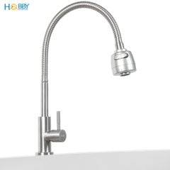 Vòi rửa chén đầu tăng áp thân uốn cong inox 304 Hobby Home Decor LXL