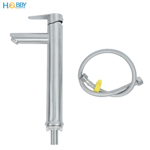 Vòi chậu rửa mặt lavabo lạnh thân cao inox 304 Hobby home decor LBL7
