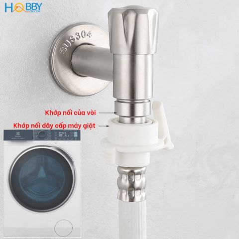 Vòi xả hồ cấp nước máy giặt inox 304 ren 21 Hobby Home Decor VIN3