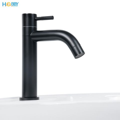 Vòi xả chậu rửa mặt lavabo Inox 304 sơn đen Hobby Home Decor LBL3D