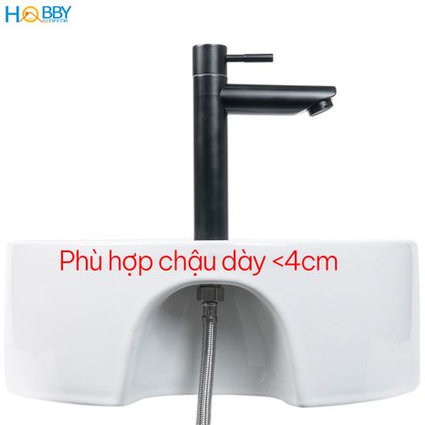 Vòi chậu rửa mặt lavabo lạnh Inox 304 sơn đen Hobby Home Decor LBL4D