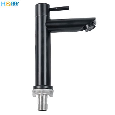 Vòi chậu rửa mặt lavabo lạnh Inox 304 sơn đen Hobby Home Decor LBL4D