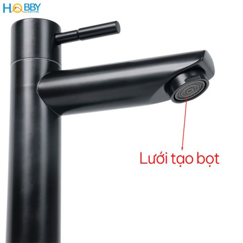 Vòi chậu rửa mặt lavabo lạnh Inox 304 sơn đen Hobby Home Decor LBL4D