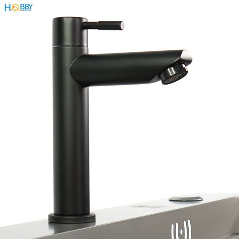 Vòi nước chậu lavabo Inox 304 sơn đen HOBBY Home Decor LBL4D dòng lạnh