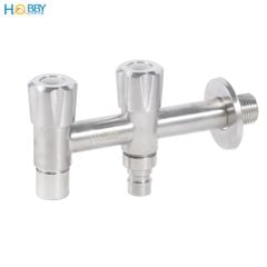 Vòi nước 2 đầu xả vặn đa năng inox 304 ren 21 Hobby home decor VIN4