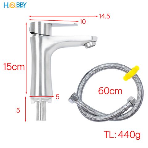 Vòi chậu rửa mặt lavabo xả lạnh inox 304 Hobby home decor LBL2