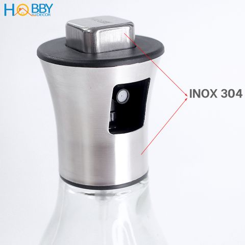 Bình phun xịt dầu ăn thủy tinh nắp bọc inox 304 Hobby Home Decor BD200