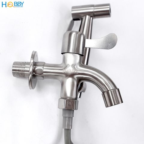Bộ vòi xịt vệ sinh kèm vòi xả inox 304 dây lò xo Hobby Home Decor GXLX