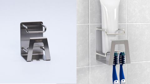 Kệ để bàn chải đánh răng dán tường phòng tắm đa năng Hobby home decor KBC31 inox 304 kèm keo dán