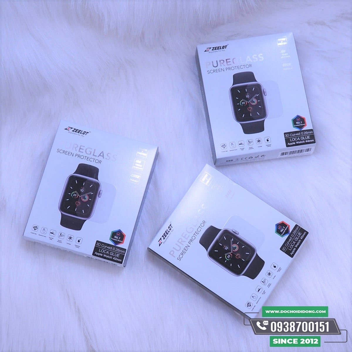 Miếng Dán Cường Lực Full Màn Hình ZeeLot Apple Watch 40-42-44 mm UV Cao Cấp