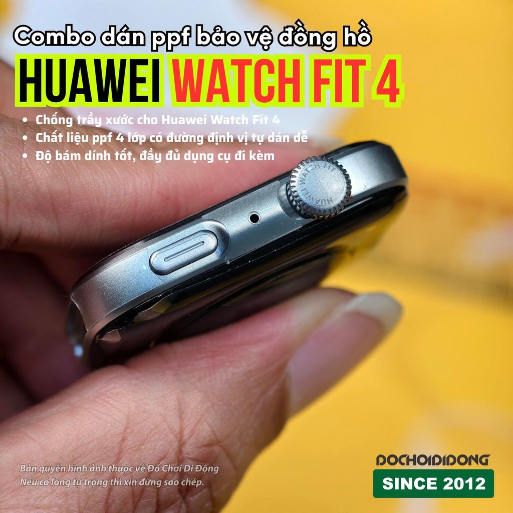 [4 lớp có định vị dễ dán] Combo 4 dán màn hình ppf cho Huawei Watch Fit 4