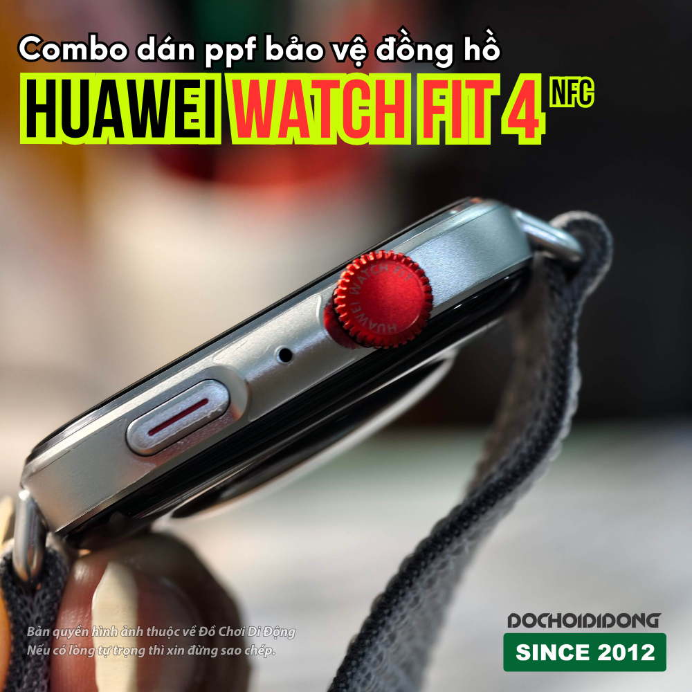 [4 lớp có định vị dễ dán] Combo 4 dán màn hình ppf cho Huawei Watch Fit 4