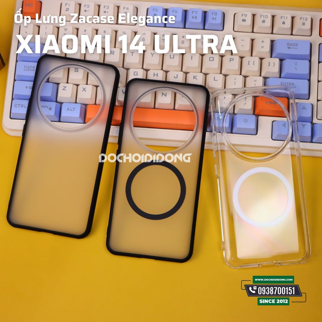 Ốp Lưng Xiaomi 14 Ultra Zacase Elegance Lưng Nhám Viền Đen Chống Sốc