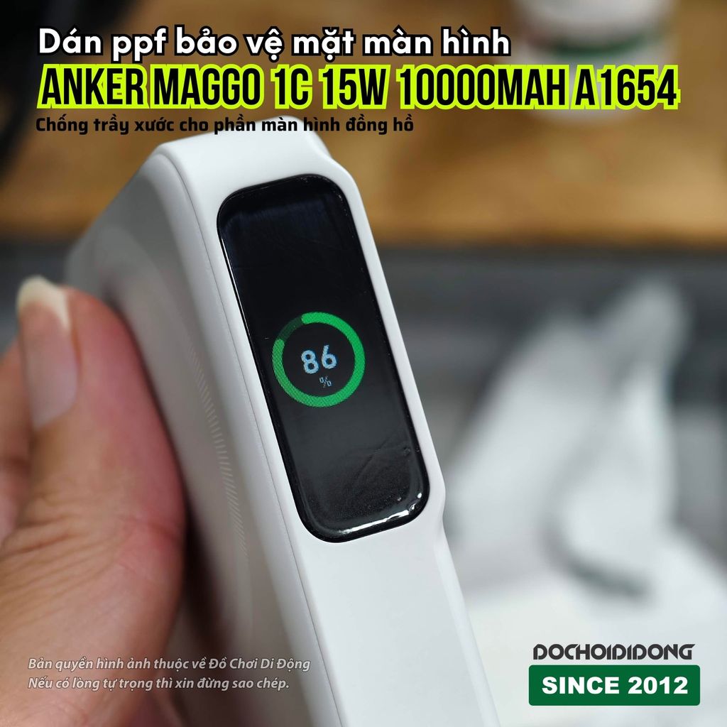 Miếng dán PPF bảo vệ màn hình Sạc dự phòng Anker MagGo 1C 15W 10000mAh A1654