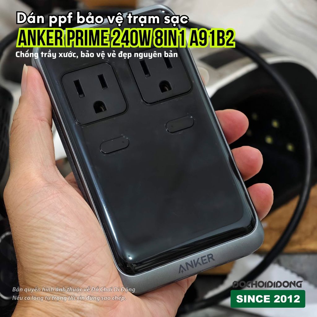 Miếng dán PPF cao cấp bảo vệ Trạm sạc đa năng Anker Prime 240W 8-in-1 A91B2 – Chống trầy xước, giữ vẻ đẹp nguyên bản và đẳng cấp