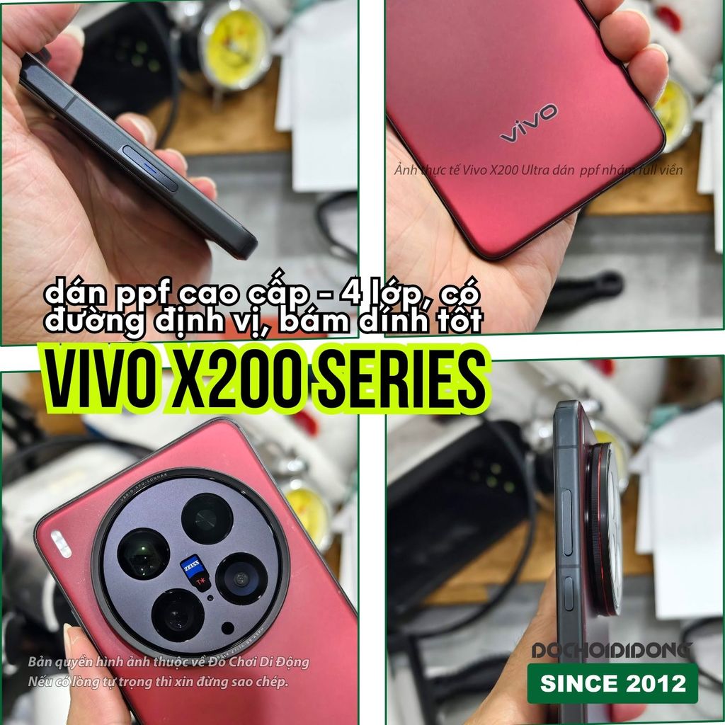 Miếng dán PPF Vivo X200s X200 Pro Mini Ultra chống trầy xước trong, nhám cao cấp