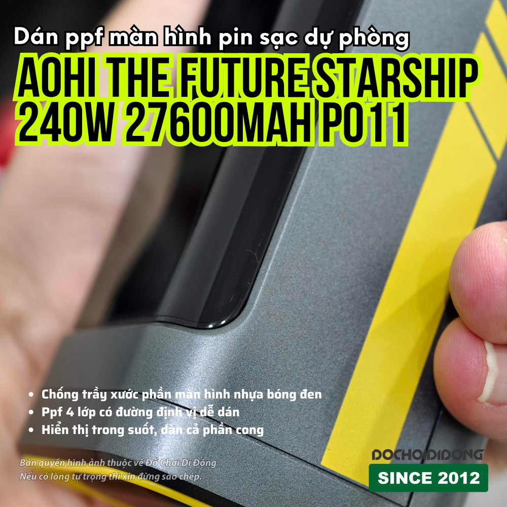 Dán ppf màn hình pin sạc dự phòng AOHI The Future Starship 240W 27600mAh P011
