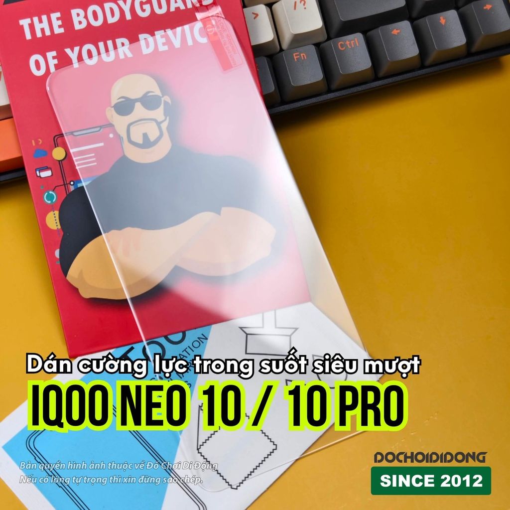 Dán cường lực cao cấp iQOO Neo 10 / 10 Pro trong suốt siêu mượt