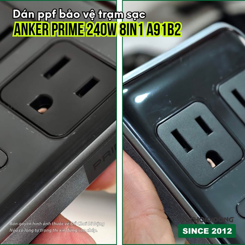 Miếng dán PPF cao cấp bảo vệ Trạm sạc đa năng Anker Prime 240W 8-in-1 A91B2 – Chống trầy xước, giữ vẻ đẹp nguyên bản và đẳng cấp