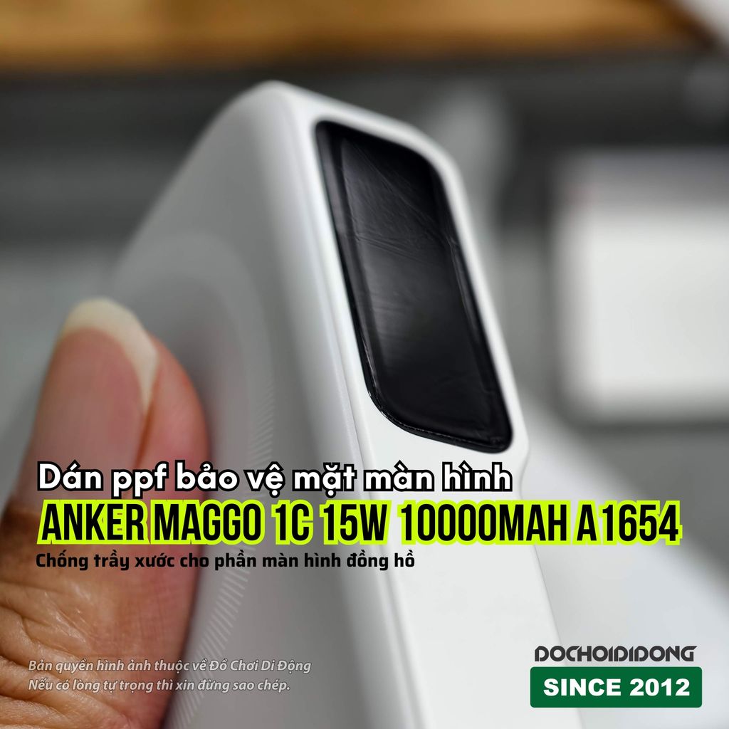 Miếng dán PPF bảo vệ màn hình Sạc dự phòng Anker MagGo 1C 15W 10000mAh A1654