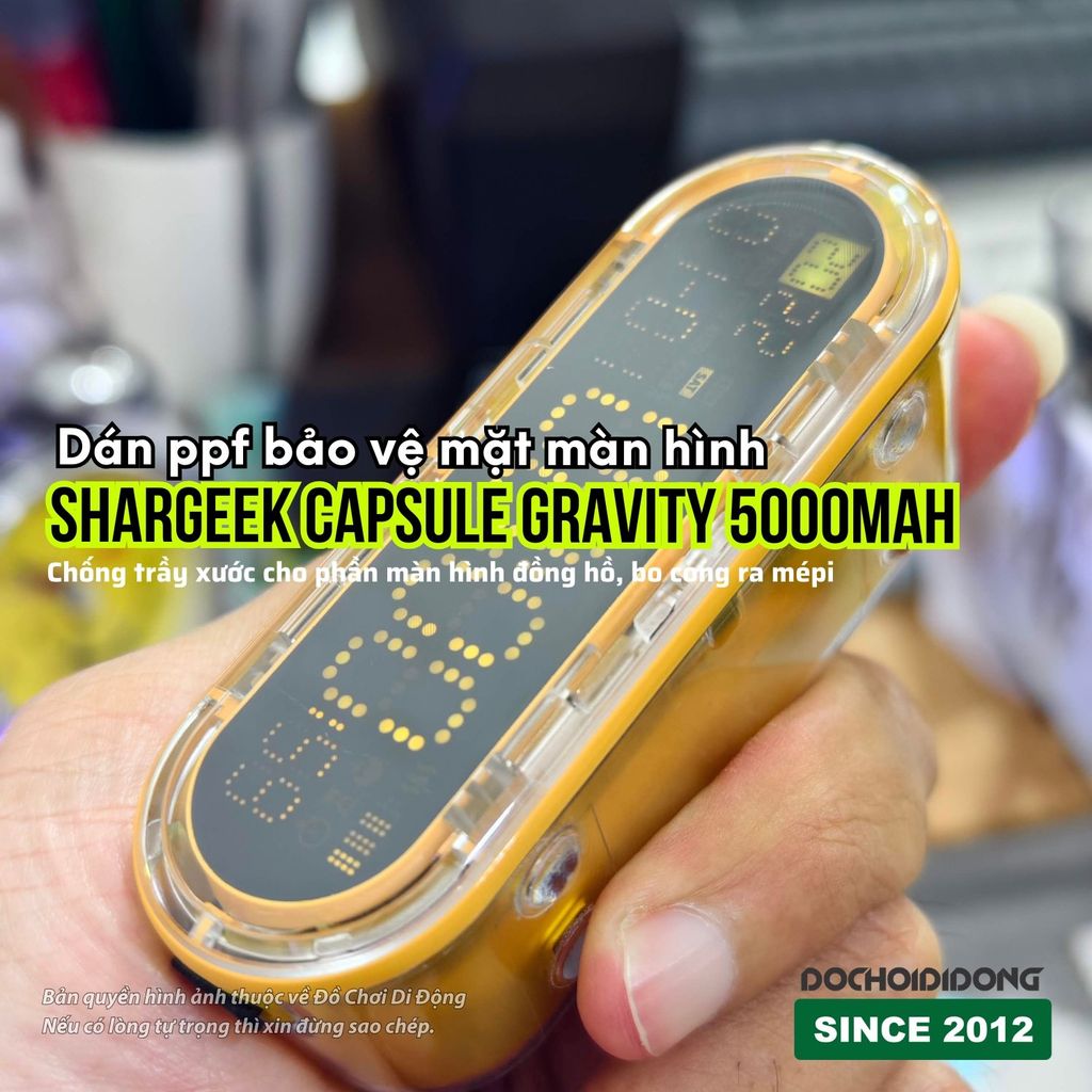 Miếng Dán PPF Bảo Vệ Màn Hình Shargeek Capsule Gravity 5000mAh - Chống Trầy Xước, Giữ Nguyên Vẻ Đẹp Cyberpunk