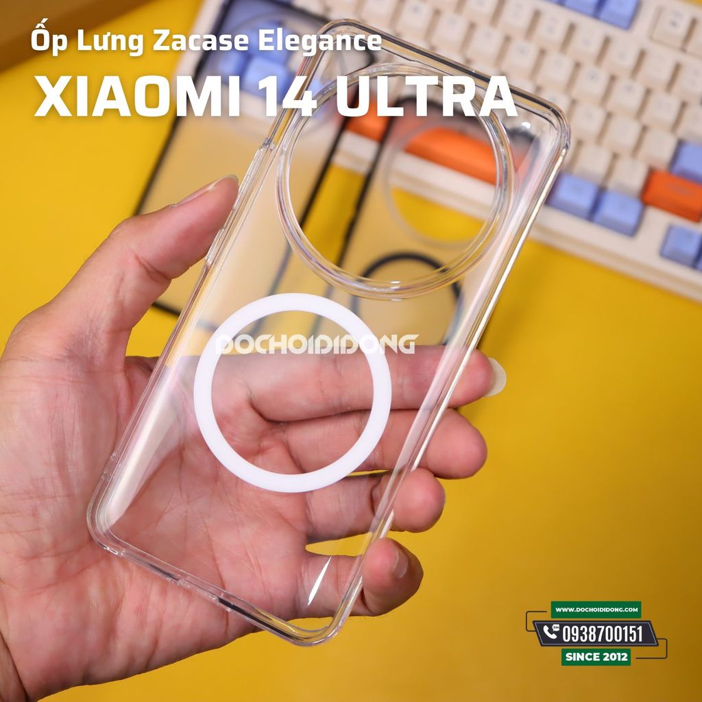 Ốp Lưng Xiaomi 14 Ultra Zacase Elegance Lưng Nhám Viền Đen Chống Sốc