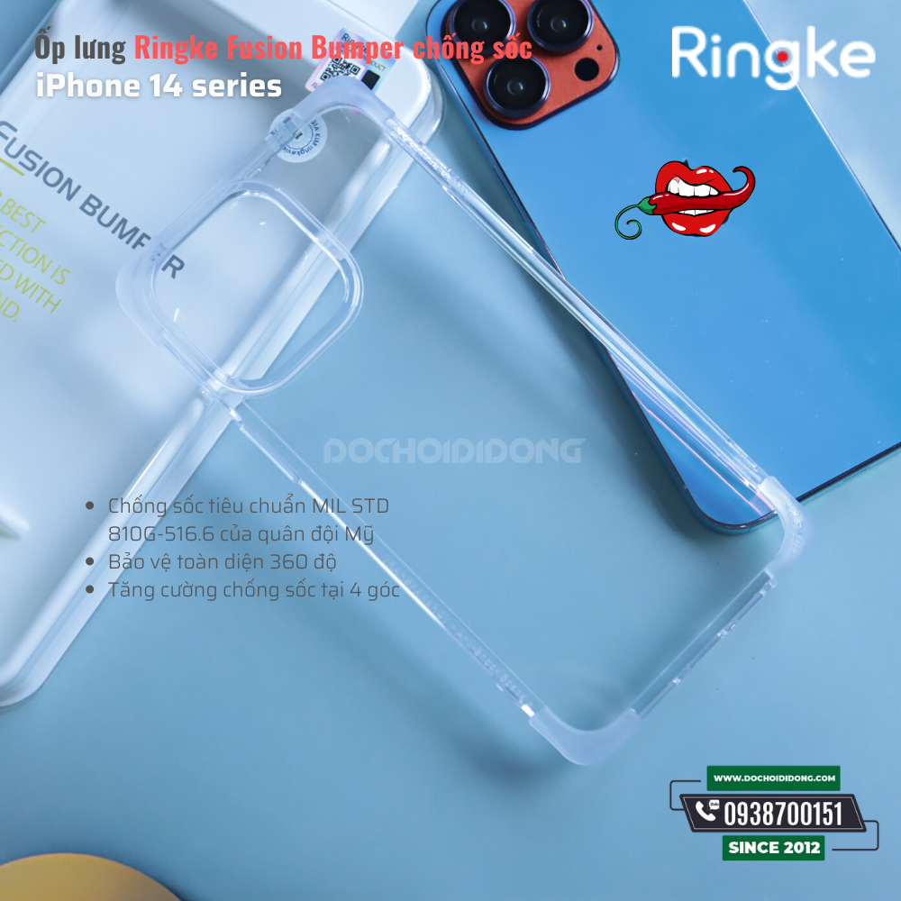 Ốp lưng iPhone 14 Pro Max ( 14 , 14 Plus, 14 Pro ) Ringke Fusion Bumper chống sốc Hàn Quốc