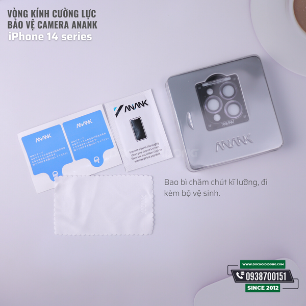 Vòng kính cường lực bảo vệ camera cho iPhone 14 - 14 Plus - 14 Pro - 14 Pro Max chống chói ANANK AR