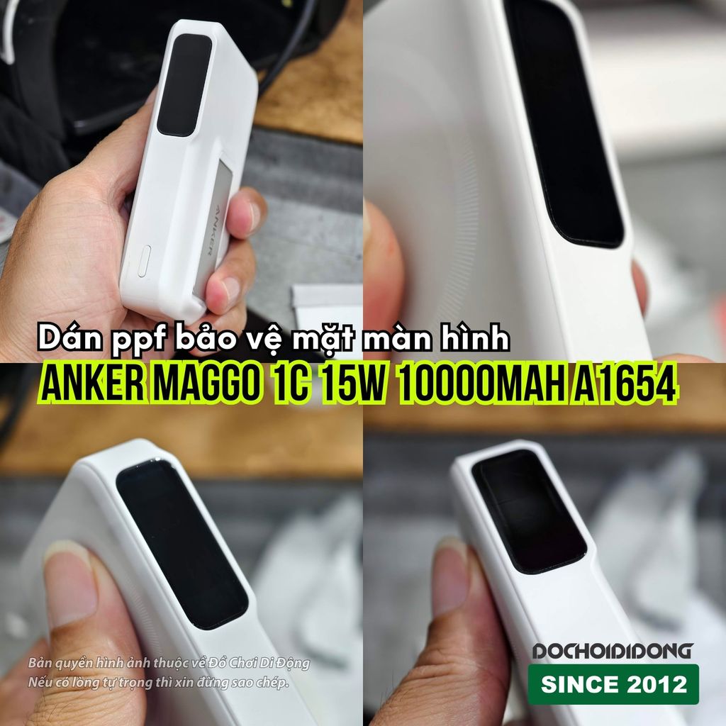 Miếng dán PPF bảo vệ màn hình Sạc dự phòng Anker MagGo 1C 15W 10000mAh A1654
