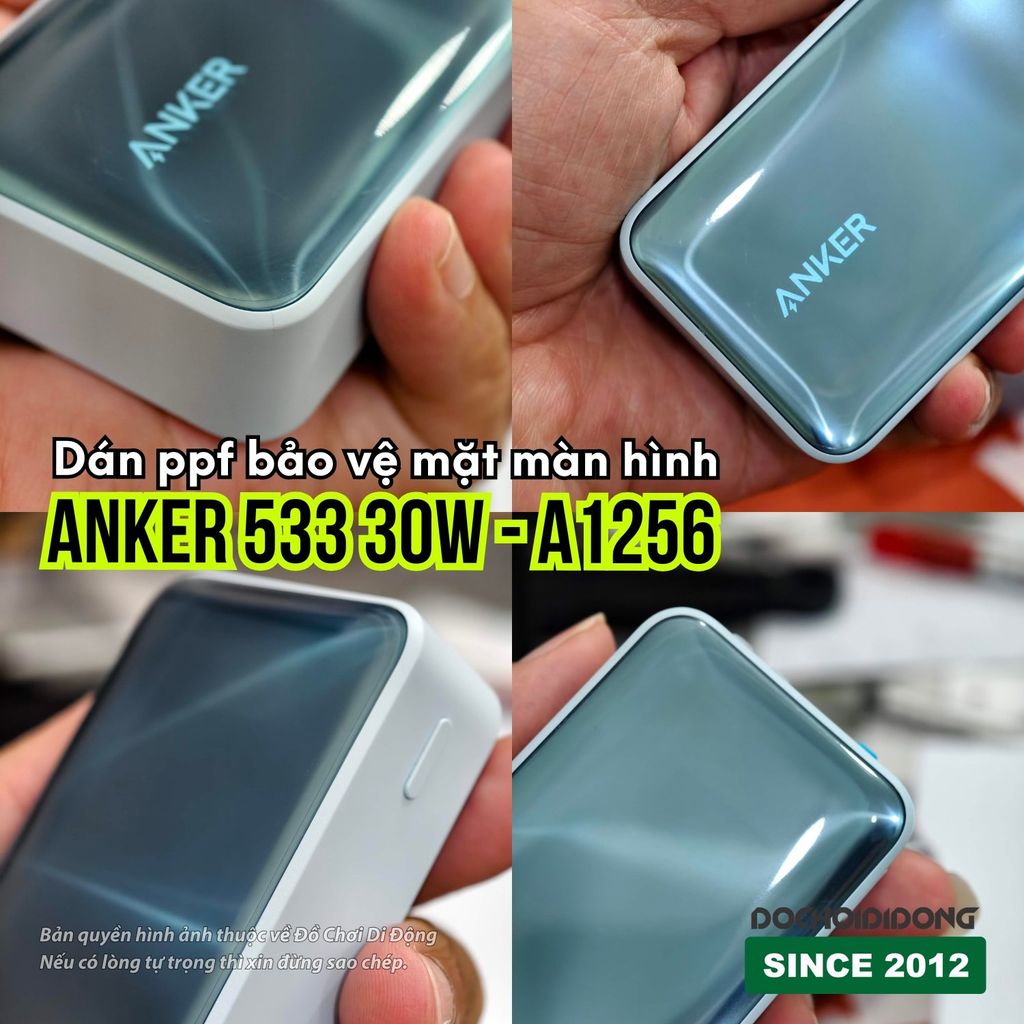 Dán PPF Cao Cấp Bảo Vệ Màn hình Sạc Dự Phòng Anker 533 30W (A1256) 10000mah - Chống Trầy Xước, Luôn Mới