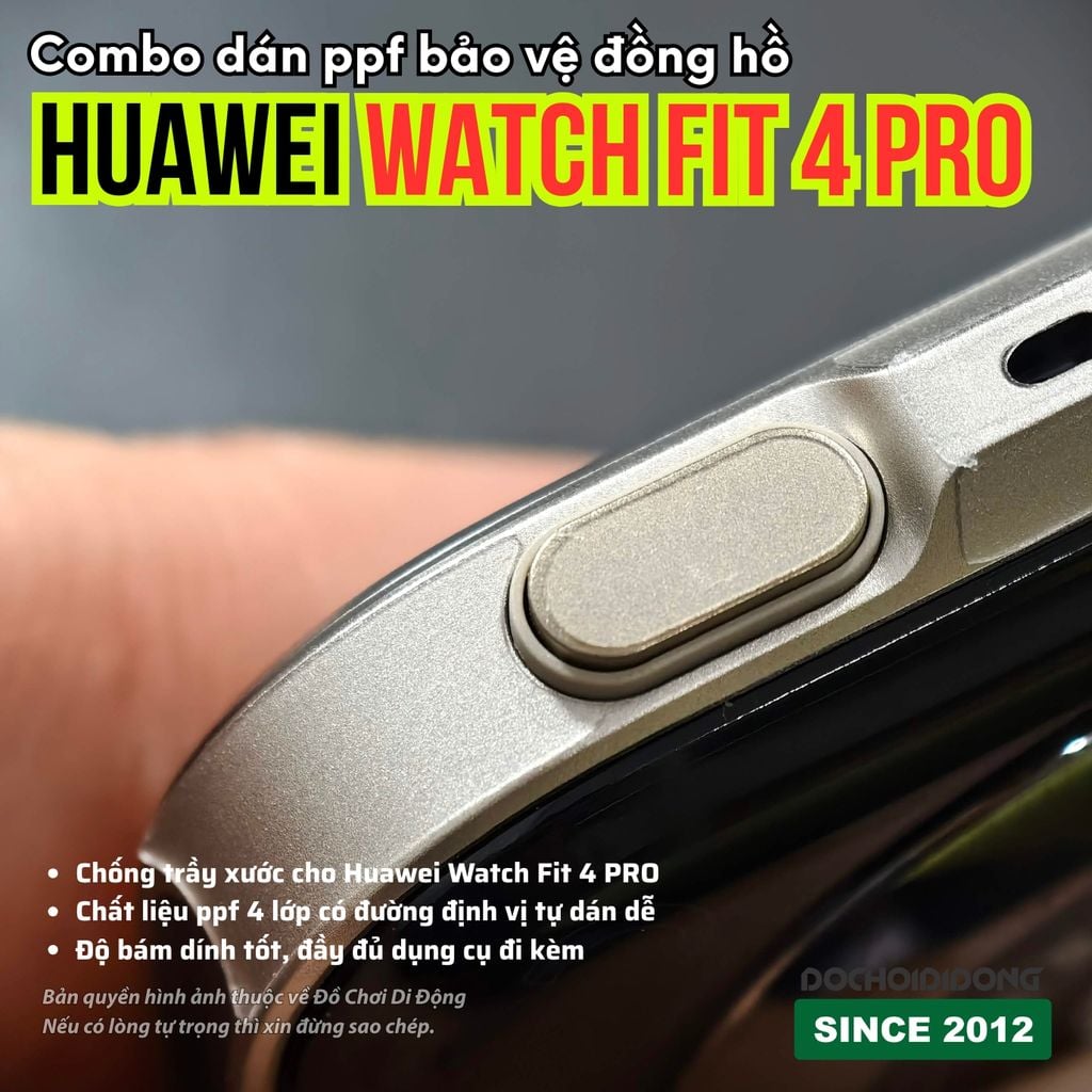 Combo Dán PPF Bảo Vệ Toàn Diện Cho Huawei Watch Fit 4 Pro - Giữ Trọn Vẻ Đẹp & Giá Trị Nguyên Bản