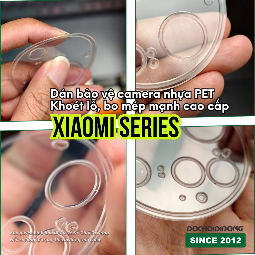 Miếng dán bảo vệ camera Xiaomi 14 15 Pro Ultra nhựa PET bo mép cao cấp