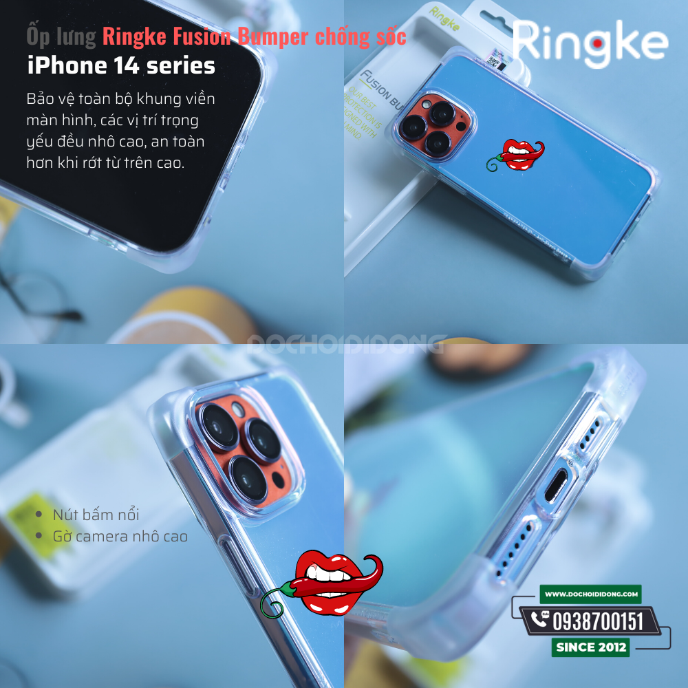 Ốp lưng iPhone 14 Pro Max ( 14 , 14 Plus, 14 Pro ) Ringke Fusion Bumper chống sốc Hàn Quốc