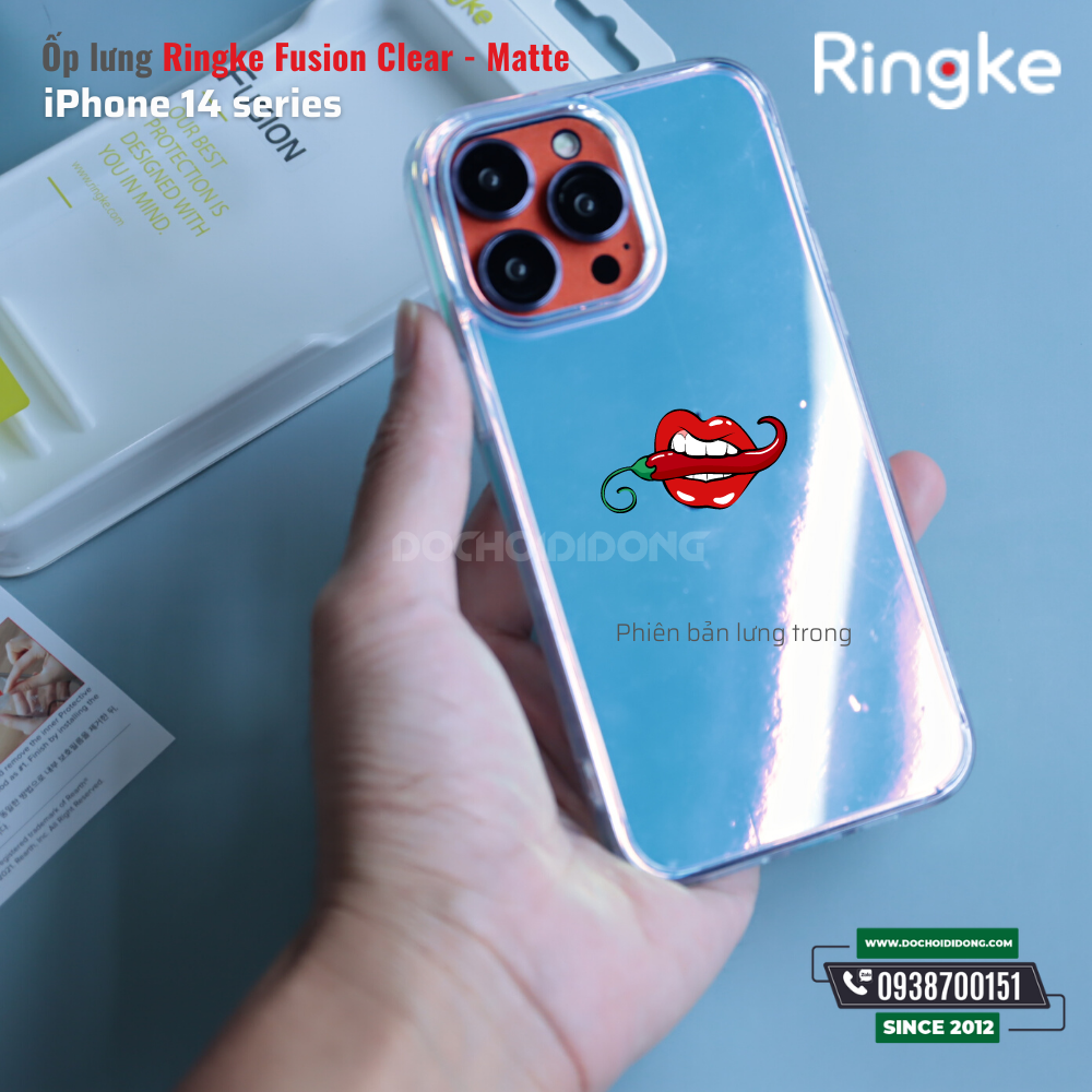 Ốp lưng iPhone 14 Pro Max ( 14 , 14 Plus, 14 Pro ) Ringke Fusion Clear Matte trong nhám Hàn Quốc