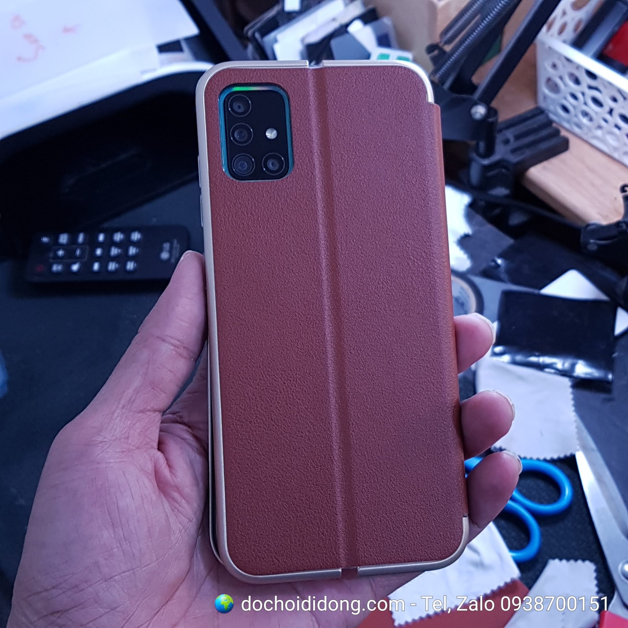 Bao da nắp hít Samsung Galaxy A51 BLL có ngăn chứa thẻ