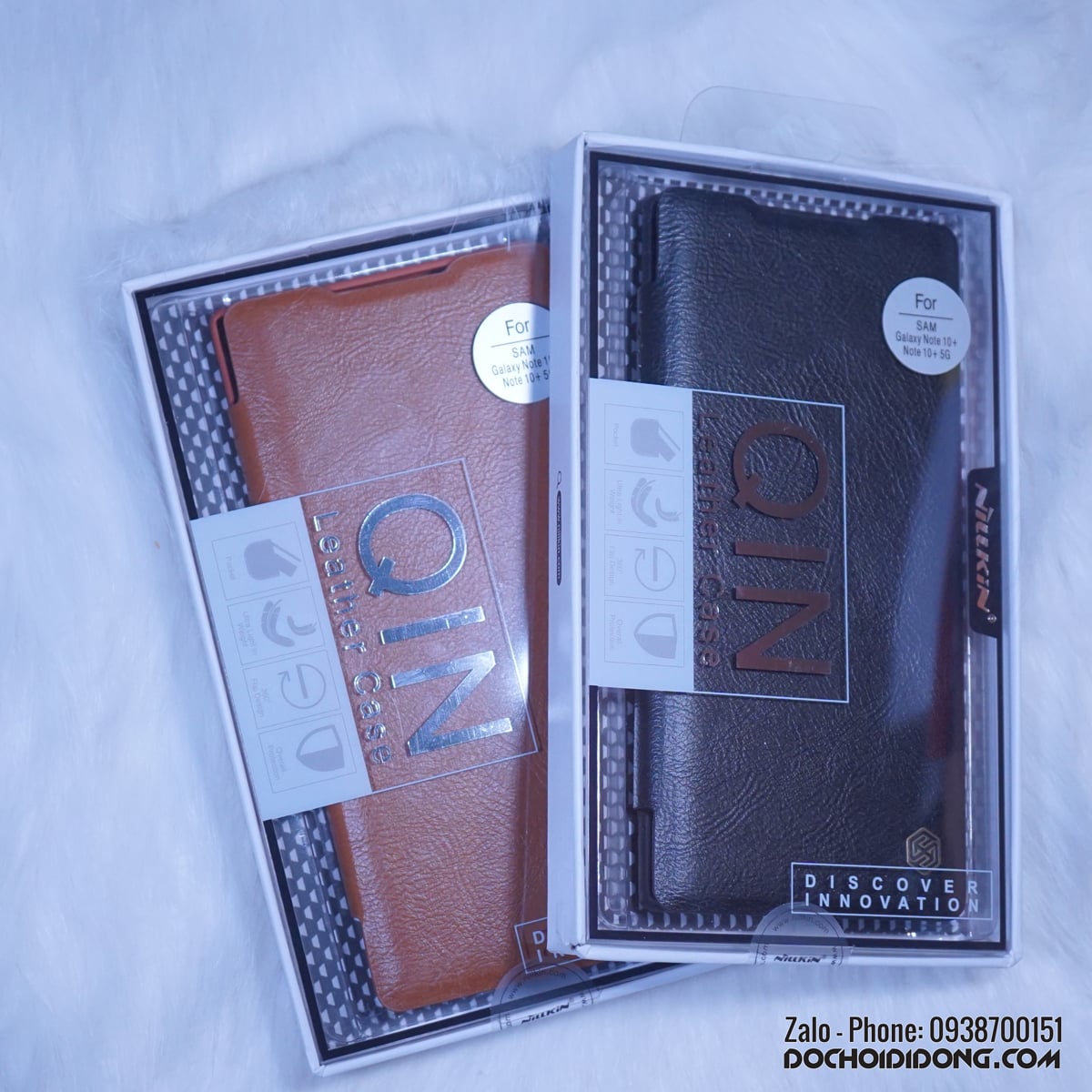 Bao da Samsung Note 10 Plus Nillkin Qin cao cấp