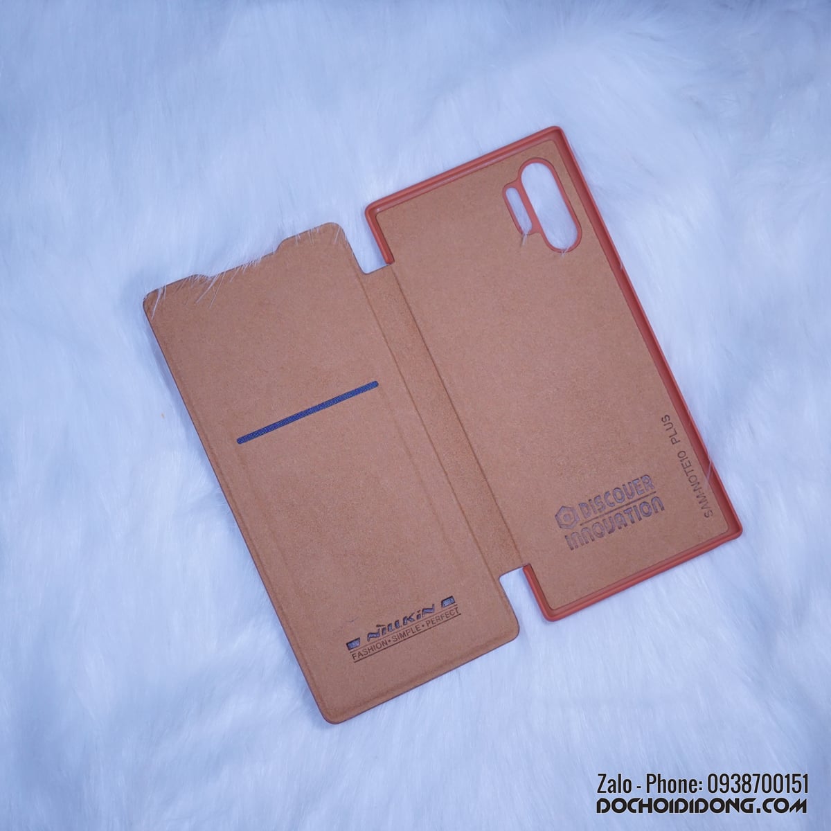 Bao da Samsung Note 10 Plus Nillkin Qin cao cấp