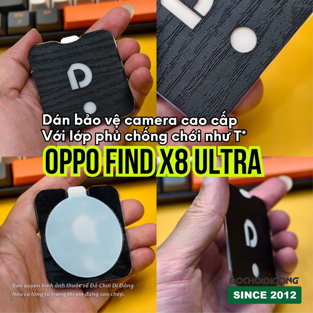 [ Giống Lớp Phủ T* ] Dán cường lực camera Oppo Find X7 - X7 Ultra - X8 Ultra chống chói cao cấp