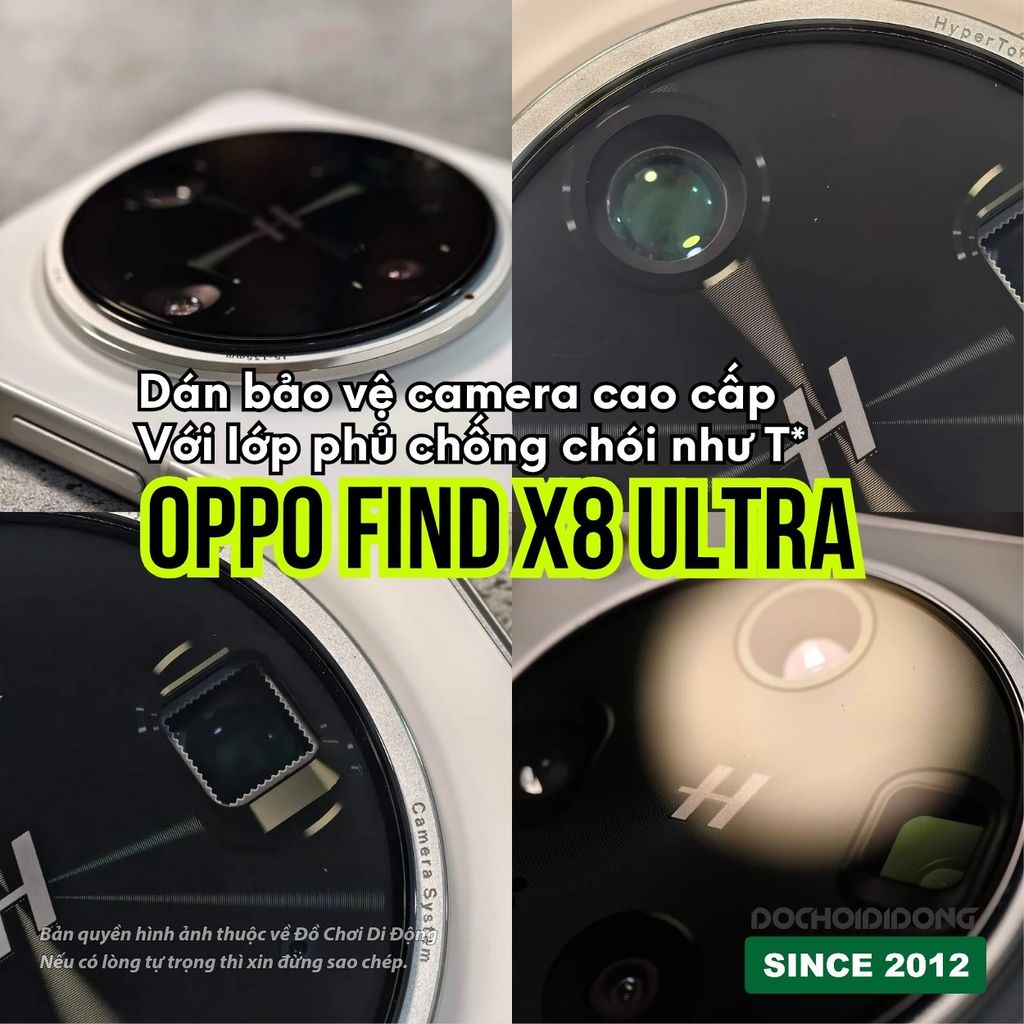 [ Giống Lớp Phủ T* ] Dán cường lực camera Oppo Find X7 - X7 Ultra - X8 Ultra chống chói cao cấp