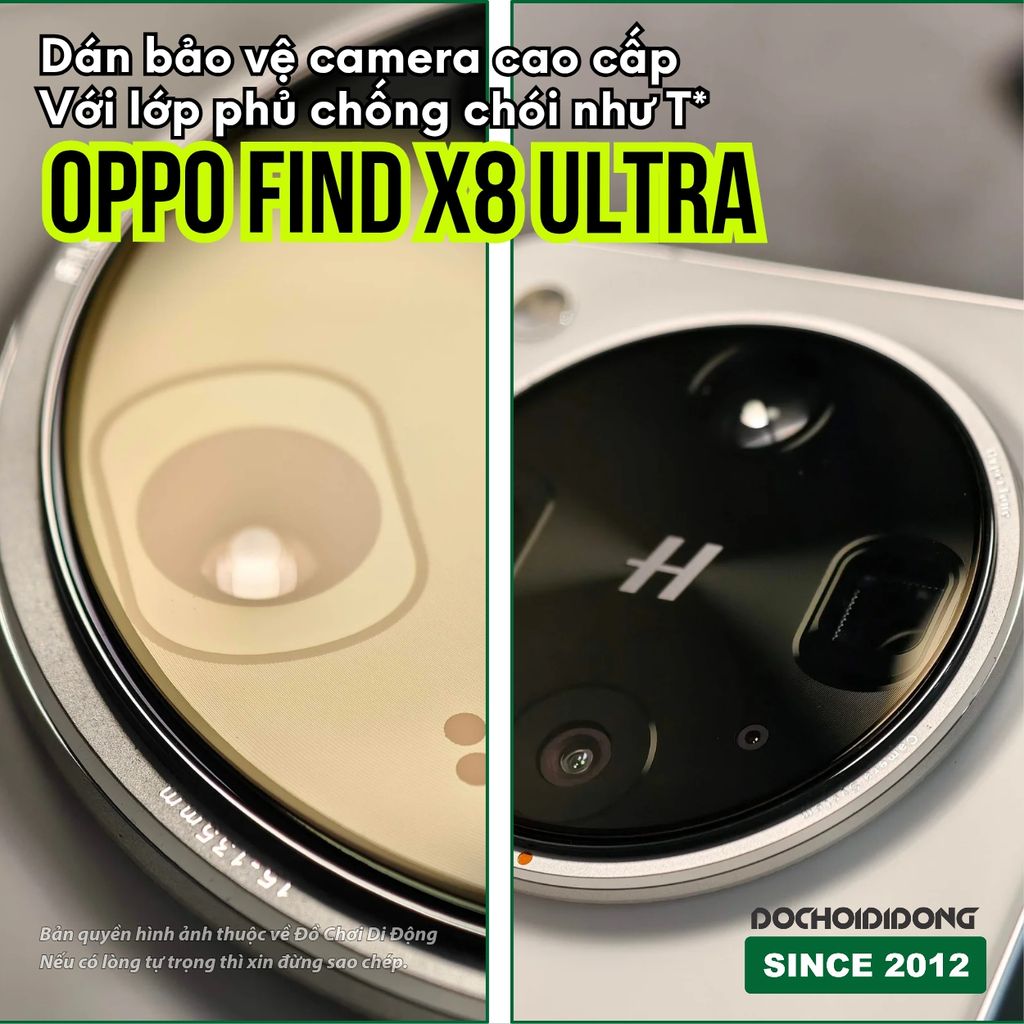 [ Giống Lớp Phủ T* ] Dán cường lực camera Oppo Find X7 - X7 Ultra - X8 Ultra chống chói cao cấp