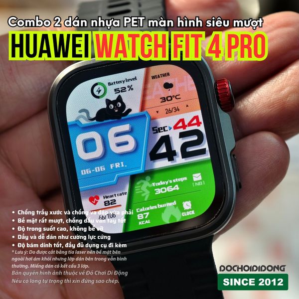 Combo dán nhựa PET màn hình siêu mượt Huawei Watch Fit Pro