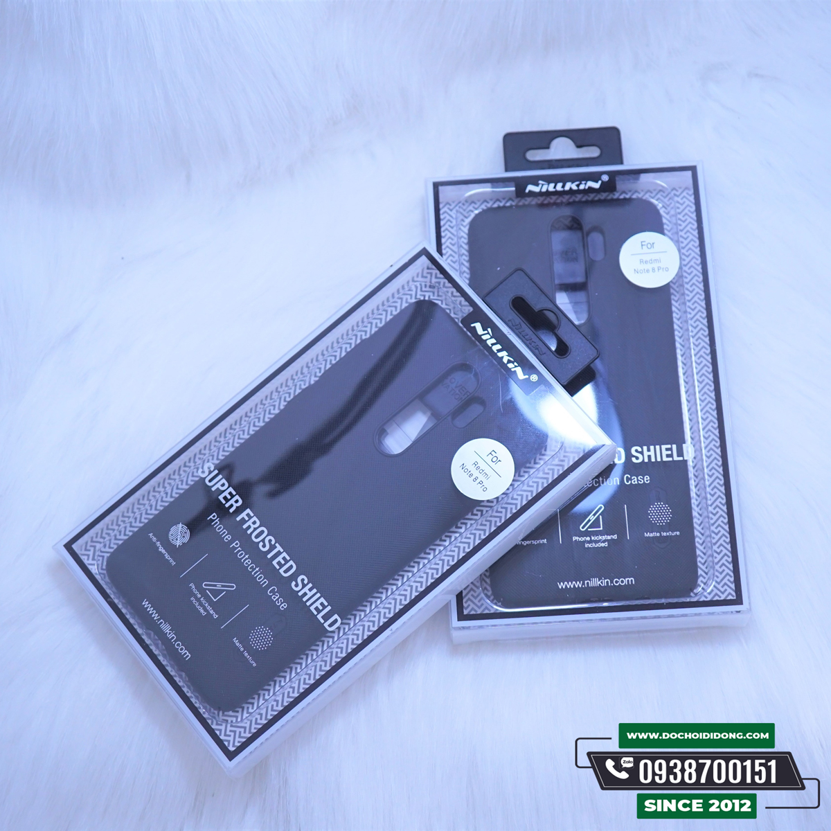 Ốp Lưng Xiaomi Redmi Note 8- Note 8 Pro Nillkin Vân Sần Tặng Kèm Giá Đỡ