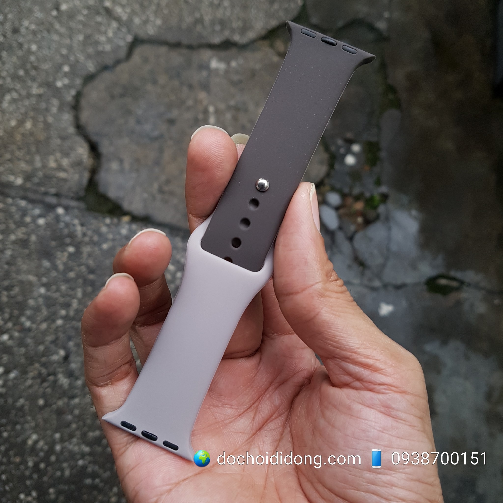 Dây đeo silicon Dual Color 2 màu dành cho Apple Watch 38mm 40mm 42mm 44mm
