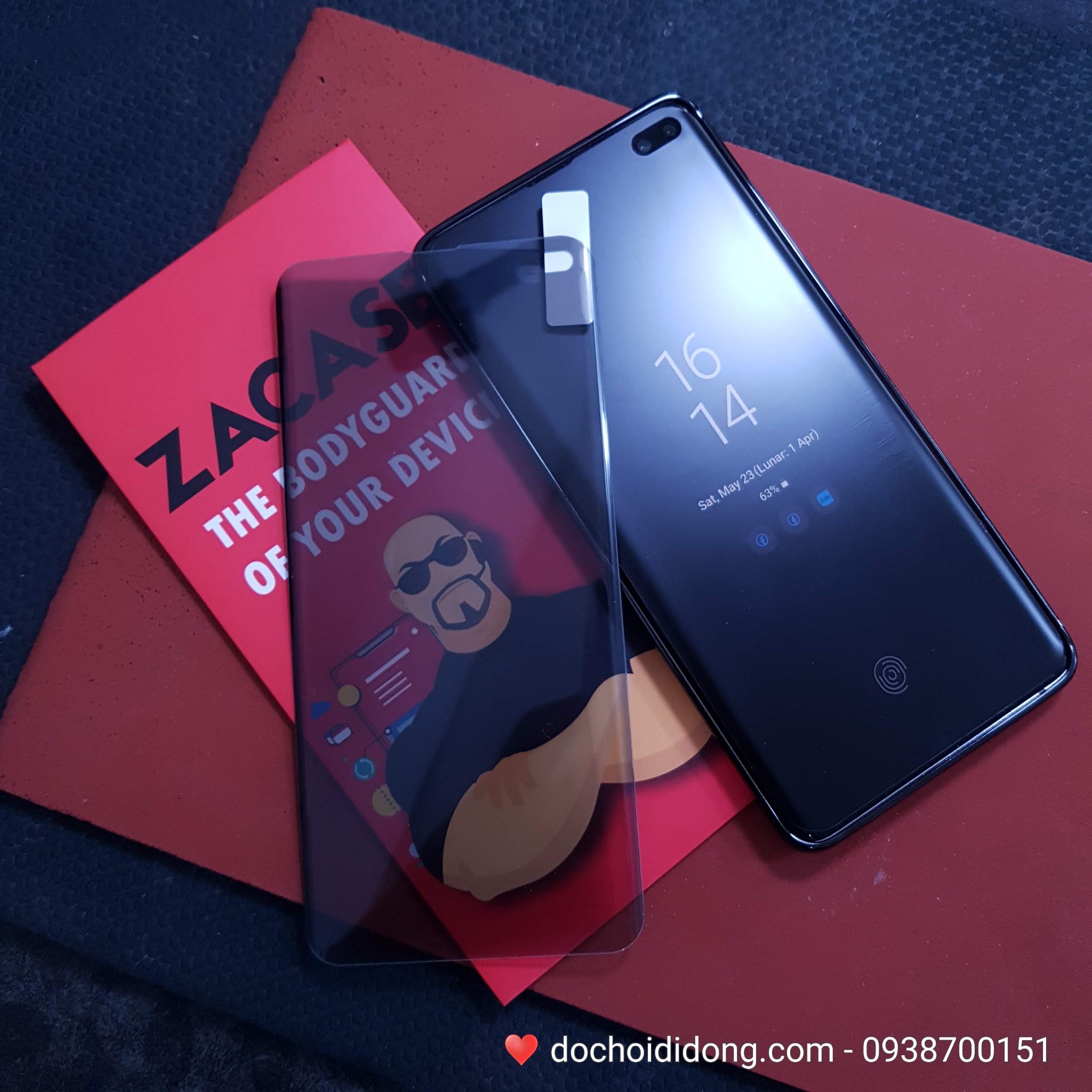 Dán cường lực chống nhìn trộm Samsung S10 Plus Zacase keo UV cao cấp